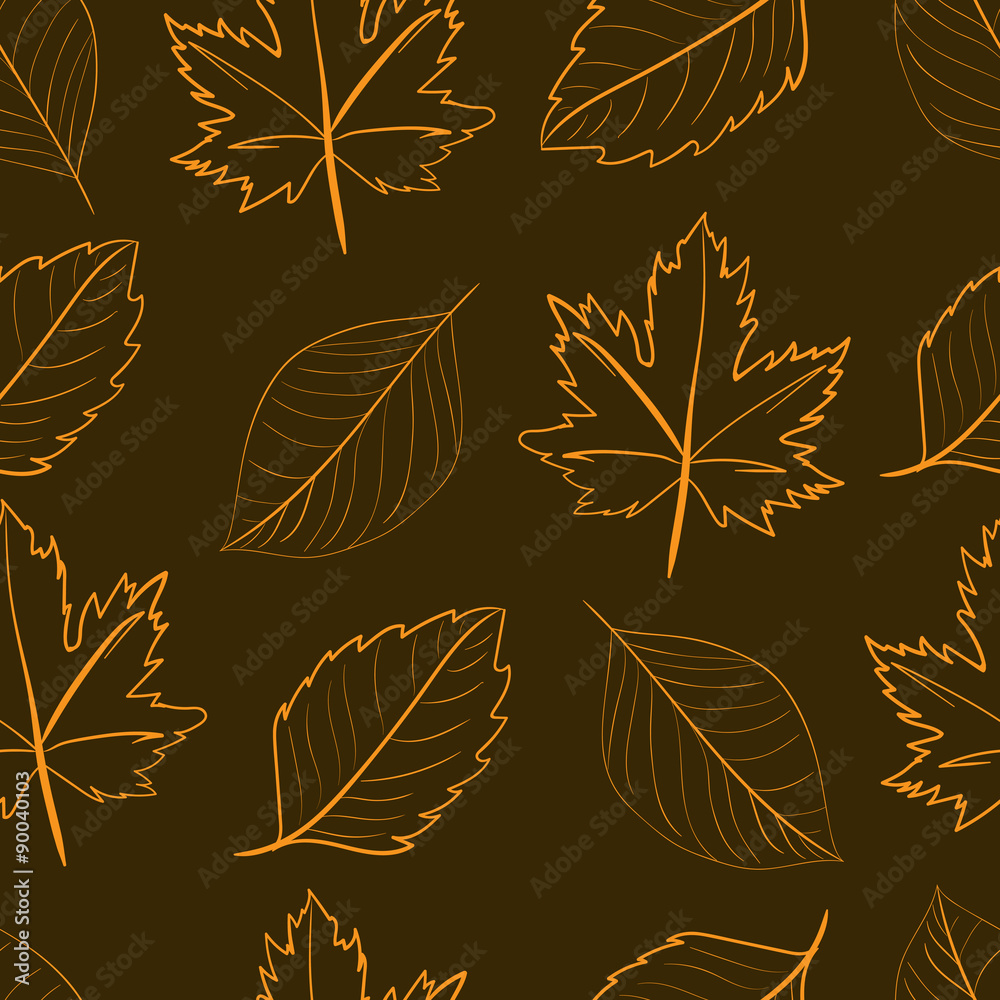 Seamless contours of leaves Seamless contours of leaves