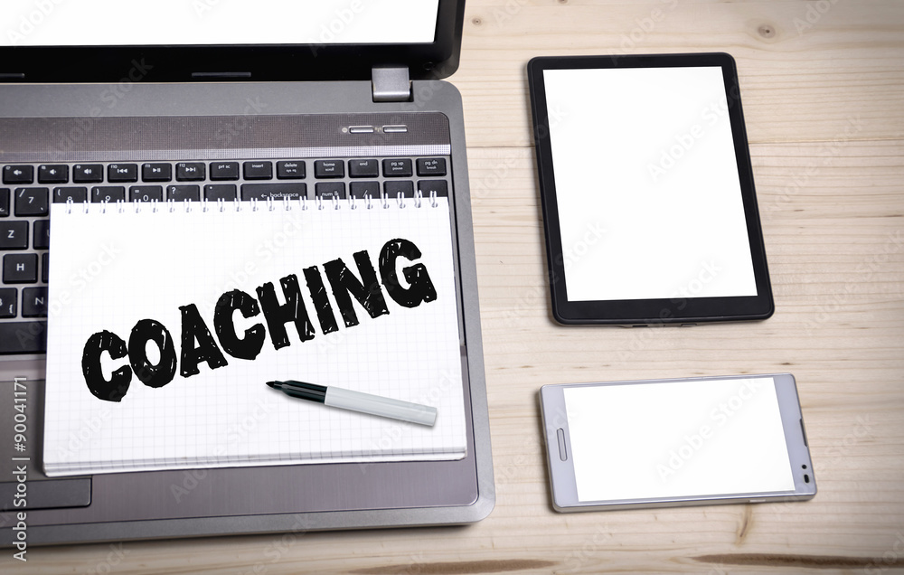 Notebook with coaching text Notebook with coaching text