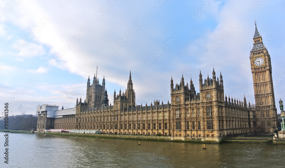 View of Houses of Parliament in London