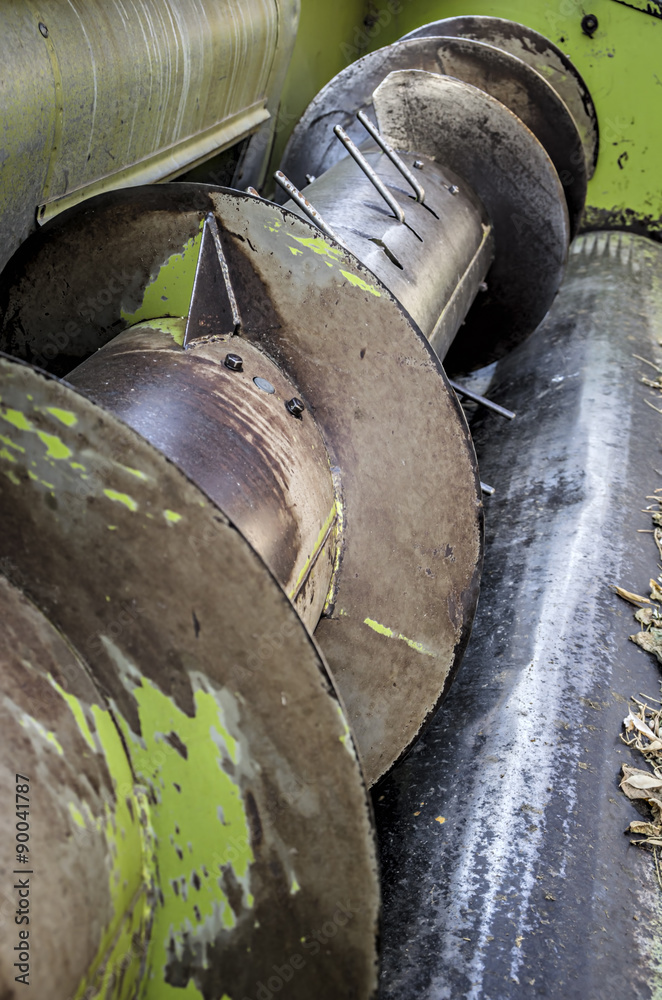 Detail of a combine harvester.