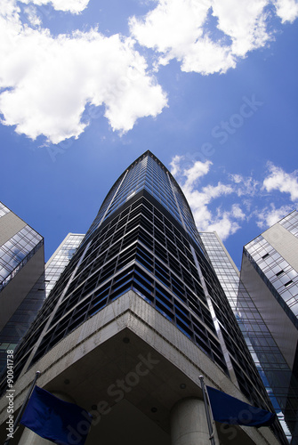 High building on a background of blue sky