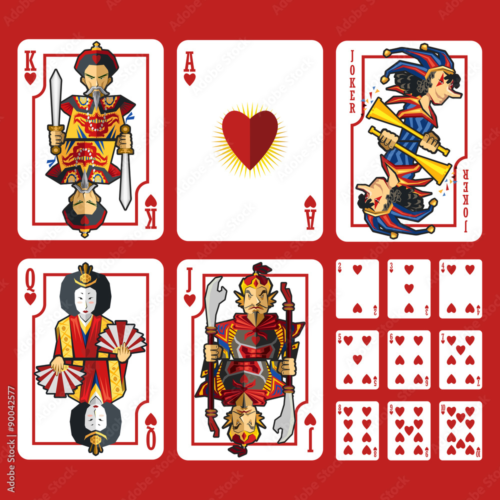 Set of playing cards vector: Ten, Jack, Queen, King, Ace Stock Vector by  ©rlmf.net 92459204