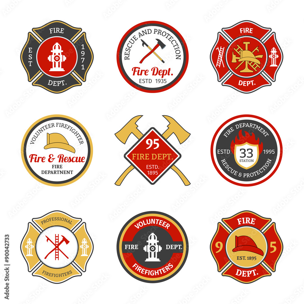 Obraz premium Fire department emblems