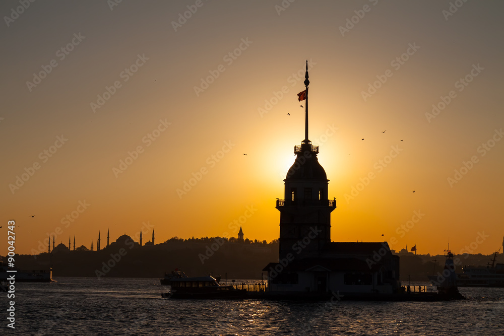 Maiden Tower or  Kiz Kulesi Istanbul, Turkey