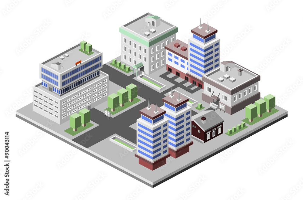 Office buildings isometric Office buildings isometric