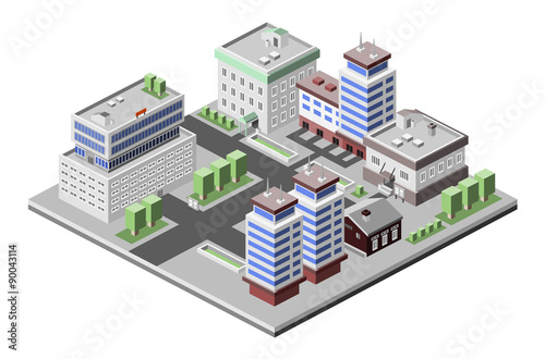 Office buildings isometric © Macrovector