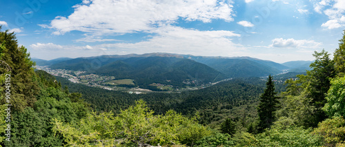 Mountain valley panorama, Romania, Prahova Valley