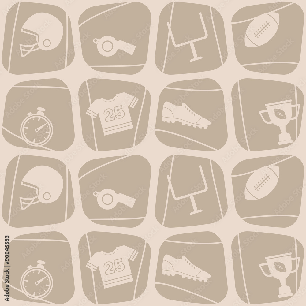 Seamless background with American football icons for your design Seamless background with American football icons for your design