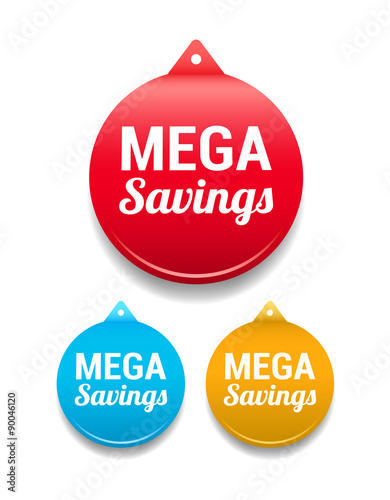 Mega Savings Round Tag