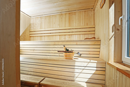 classic style wooden sauna interior