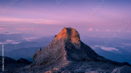 Bild auf Leinwand Golden and pink of Mount Kinabalu