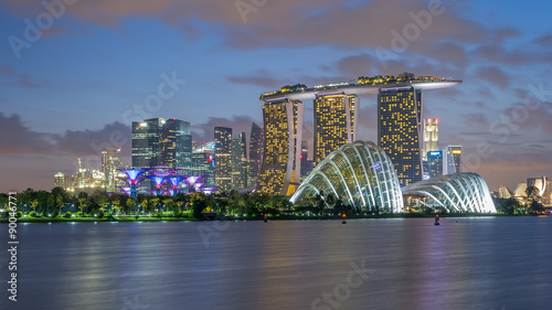 Photography Marina Bay Sands through Gardens by the Bay from , Singapore.