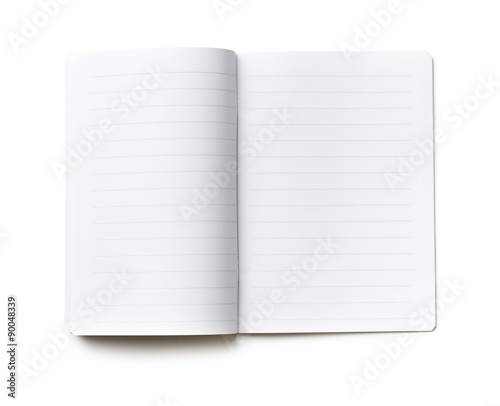 open notebook paper with blue lines