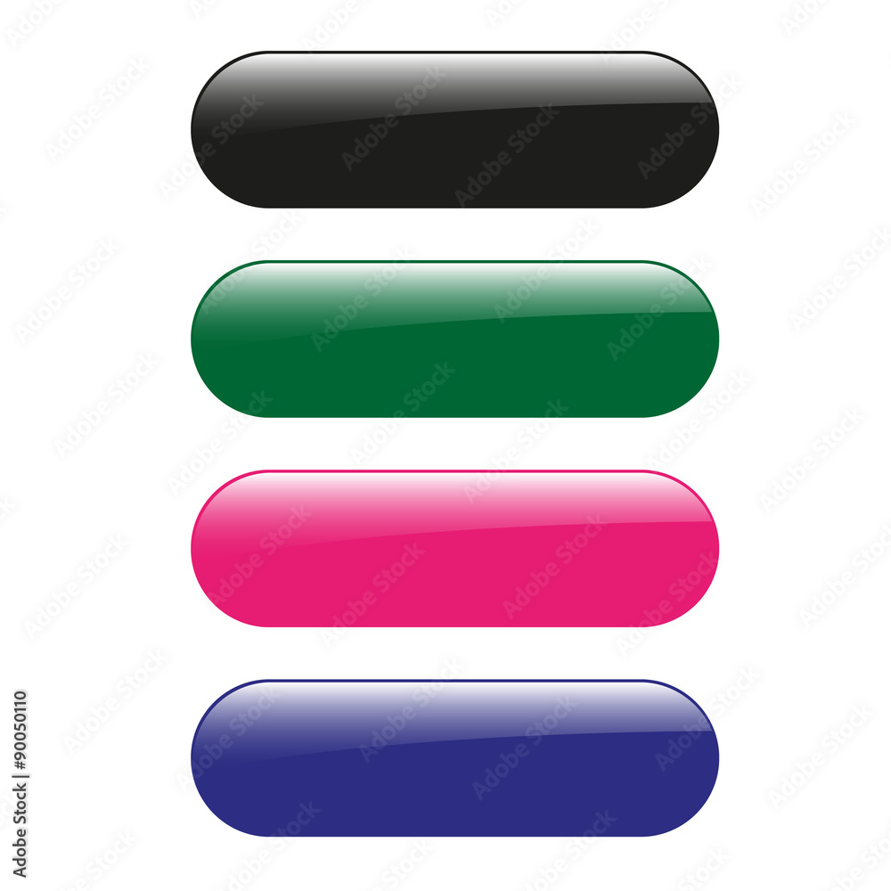 four glossy empty buttons - vector graphic - black, green, pink and blue four glossy empty buttons - vector graphic - black, green, pink and blue