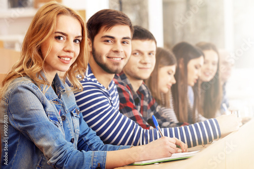 Group of students sitting in classroom