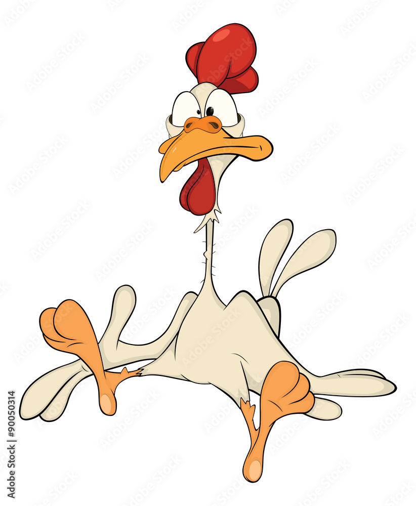 Naklejka premium Cockerel illustration. Cartoon