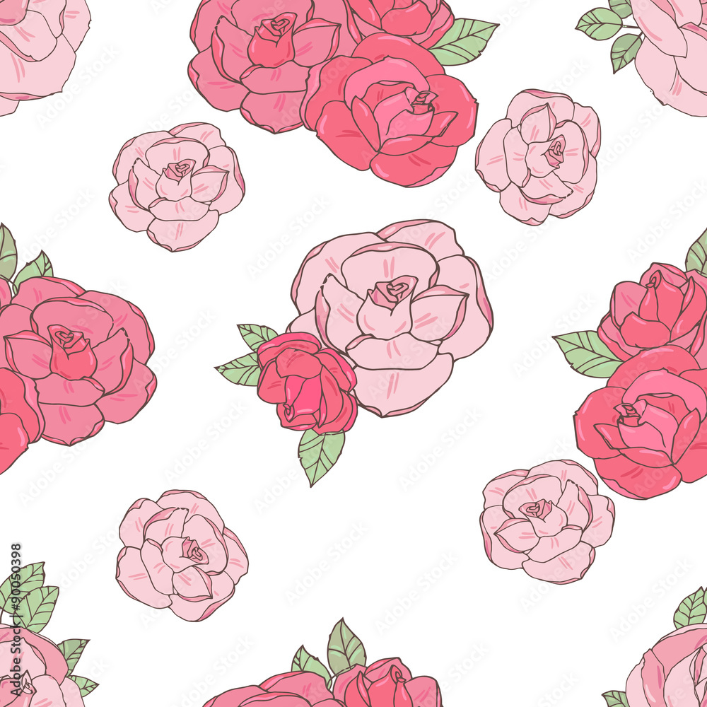 Pink rose on the white background. Pink rose on the white background.