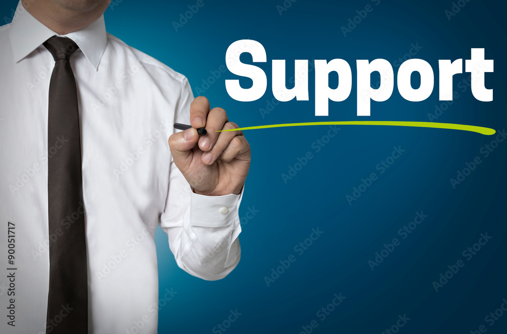 Support is written by businessman background concept Support is written by businessman background concept