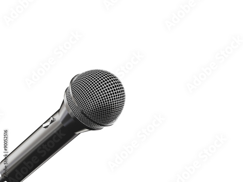 Microfono nero sfondo bianco