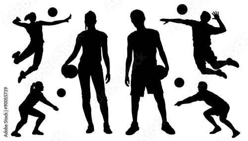 voleyball silhouettes