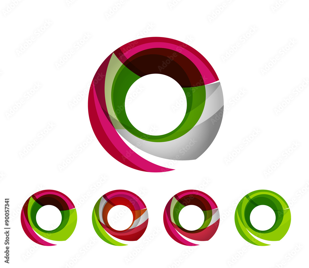 Set of abstract geometric company logo ring, circle Set of abstract geometric company logo ring, circle