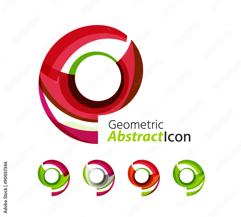 Set of abstract geometric company logo ring, circle Set of abstract geometric company logo ring, circle