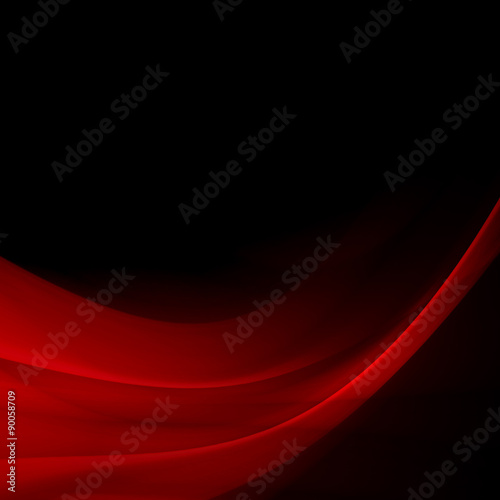 abstract background vivid red lines and curve glowing in the dark