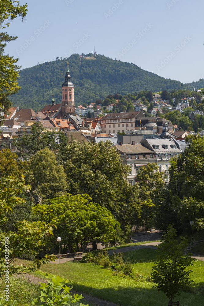 Panoramic view of Baden-Baden, Germany, vertical view