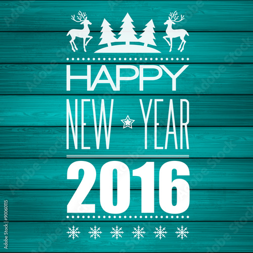 Christmas Greeting On Wooden Planks Texture.