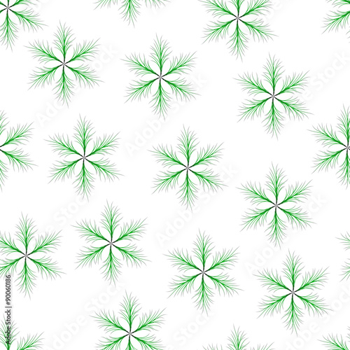 Seamless of green six-pointed star with thin twigs. background for your design