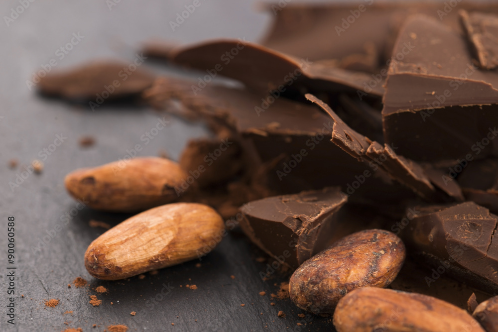 Chopped chocolate with cacao Chopped chocolate with cacao