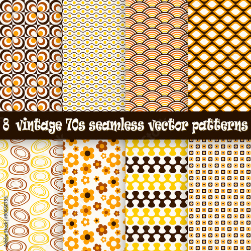 collection seamless vintage 70s backgrounds