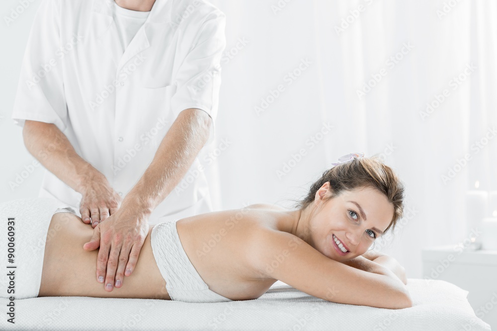 Fototapeta premium Beautiful woman during relaxing massage