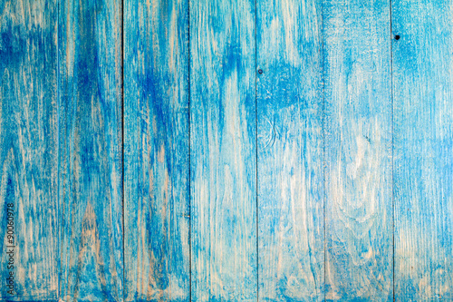 Texture of a blue wooden planks