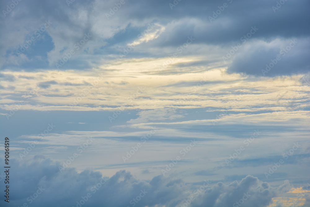 sky with clouds and sunset