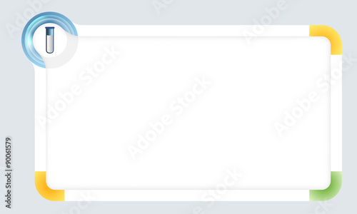 Frame for your text with colored corners and test tube