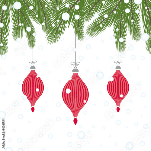 Weihnachtliche Dekoration mit Weihnachtskugeln