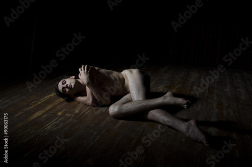 Fotografie naked man, retro