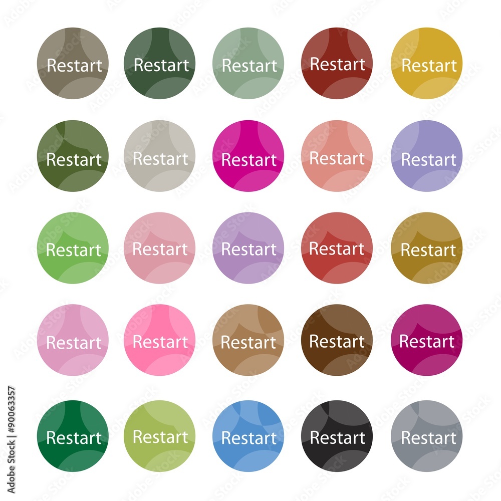 Fototapeta premium Set of 16 Restart Icons or Reset Icons