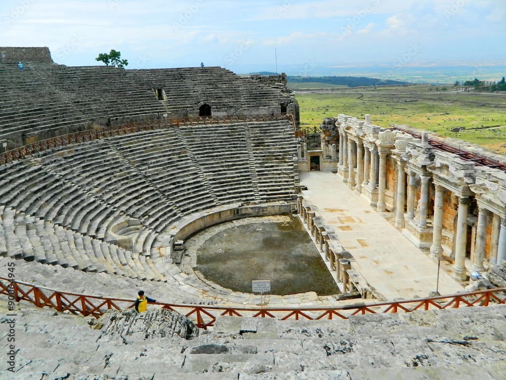 Amphitheater in ancient Hierapolis. Pamukkale. Turkey