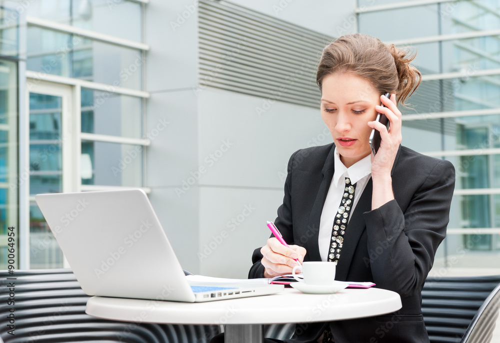 Young business woman working Young business woman working