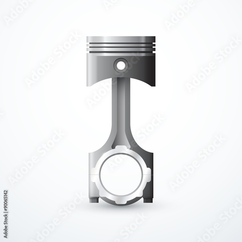 Piston and connecting rod assembly. Vector illustration