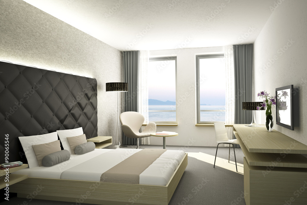 Fototapeta premium Hotelzimmer Weiss