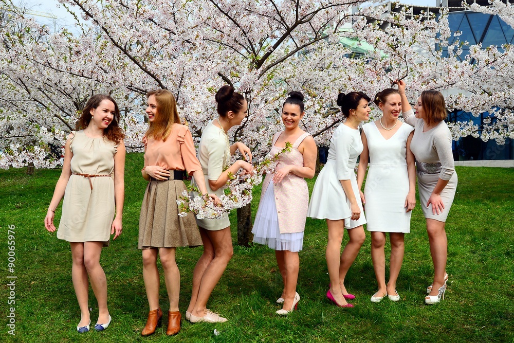 Girls have a spring celebration in Vilnius city Girls have a spring celebration in Vilnius city