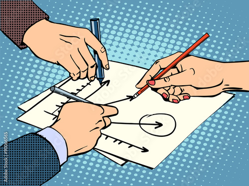 workshop business hands chart success