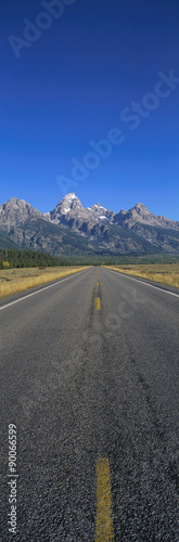 Road to Grand Teton National Park, Wyoming