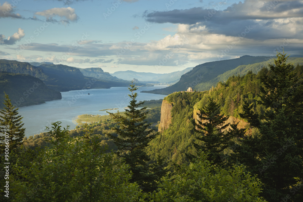 Columbia River Gorge at sunset