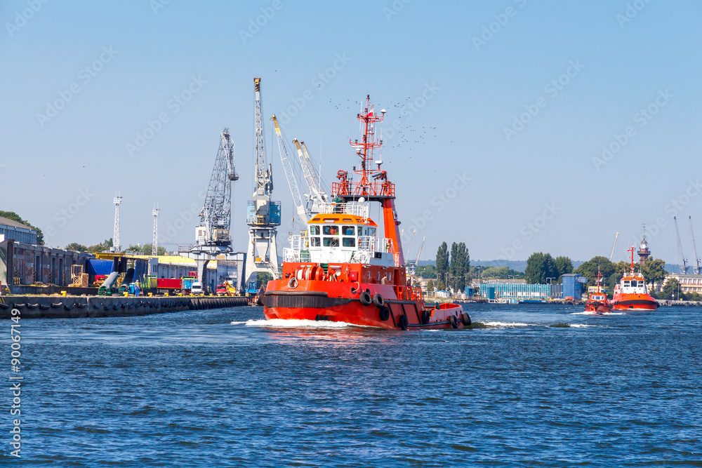 Naklejka premium The rescue boat.