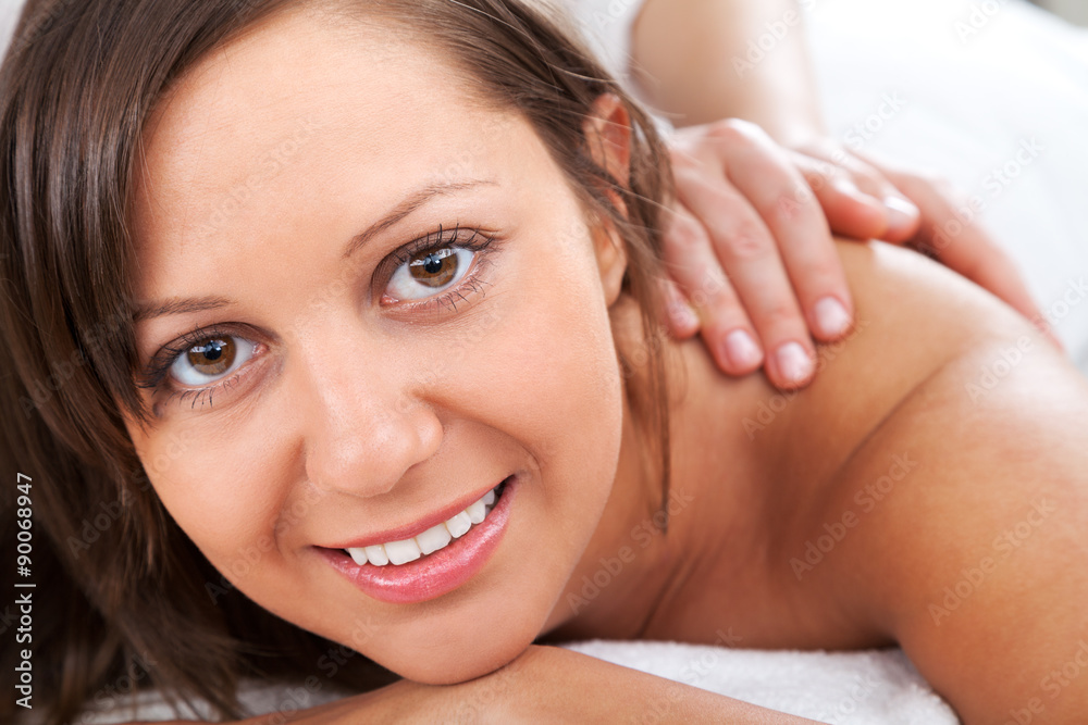Young woman having massage Young woman having massage