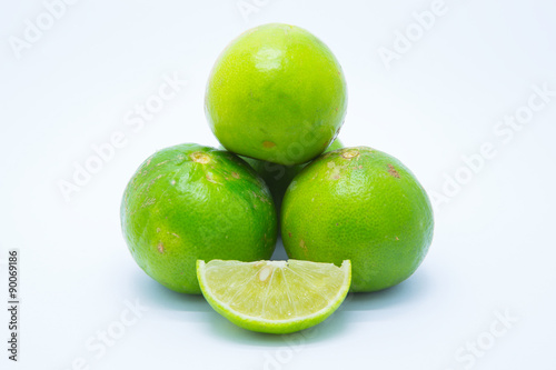 Fotografija Fresh green lames on white background